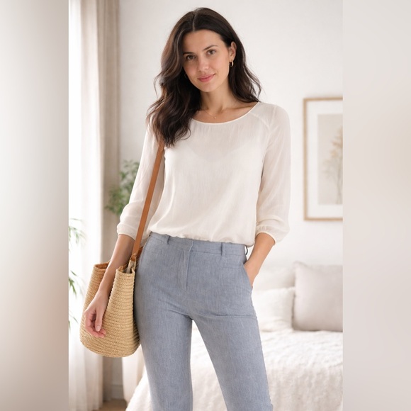 Club Monaco Tops - Club Monaco Cream Silk Blouse